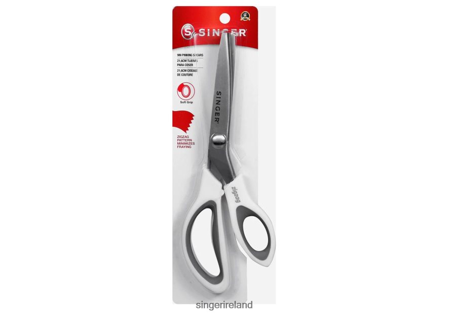 Accessories SINGER 9" Pinking Shears with Comfort Grip, Stainless Steel Zig Zag Scissors 08666F166 - Image 1