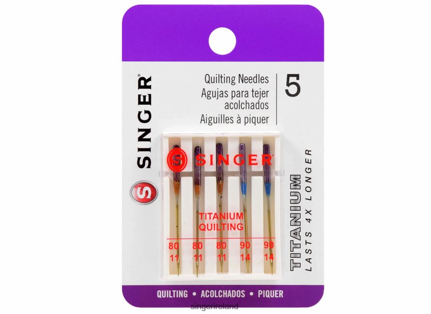 Accessories SINGER Titanium Quilting Needles, Sizes 80/11 & 90/14 08666F114 - Image 1