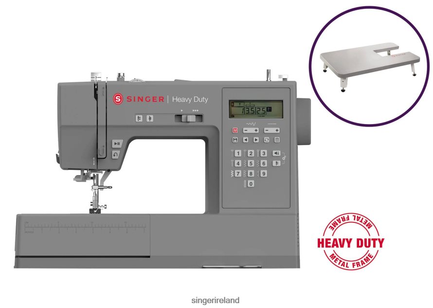 Machines SINGER Heavy Duty 6700C Sewing Machine and Extension Table 08666F10 - Image 1