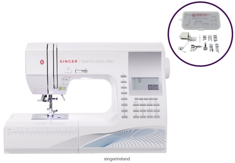 Machines SINGER Sew Spacious Quantum Stylist 9960 Sewing Machine and Presser Foot Kit Bundle 08666F2 - Image 1