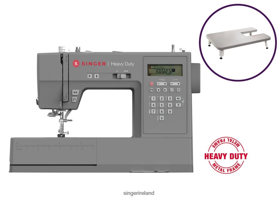 Machines SINGER Heavy Duty 6700C Sewing Machine and Extension Table 08666F10