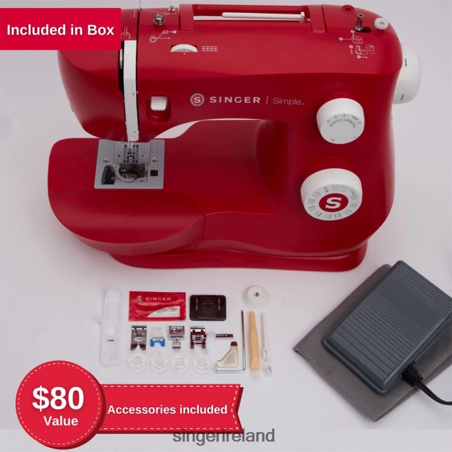 Machines SINGER Simple 3337 Red Sewing Machine 08666F75